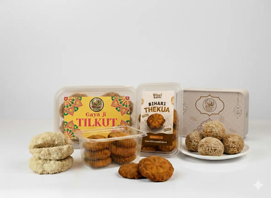 Bihari Sweet Combo –Tilkut, Anarsa & Thekua (450g+450g+450g)
